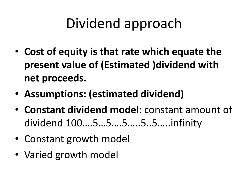 dividend approach