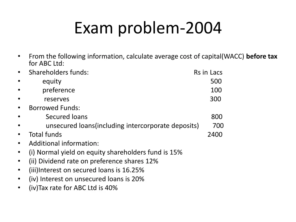 exam problem 2004