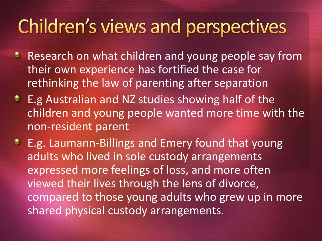 children s views and perspectives