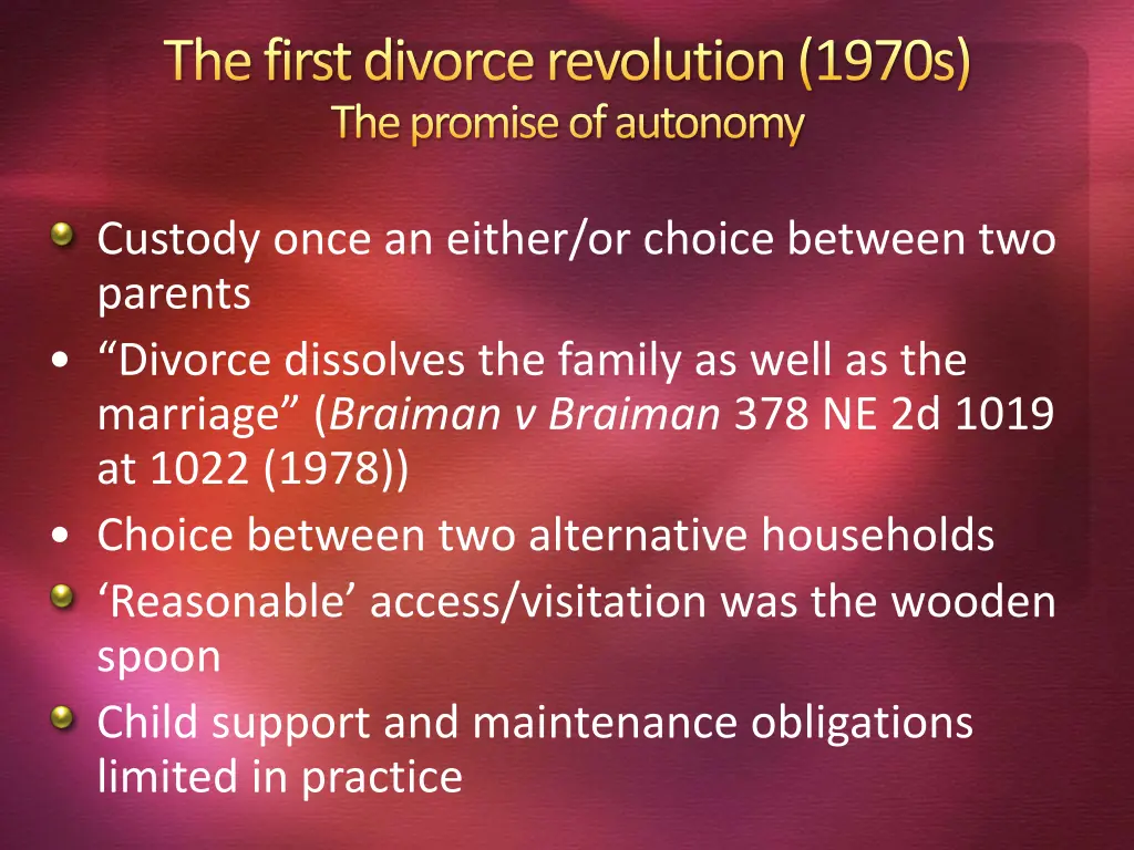 the first divorce revolution 1970s the promise