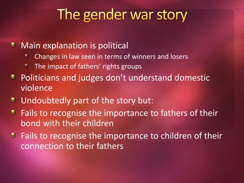 the gender war story