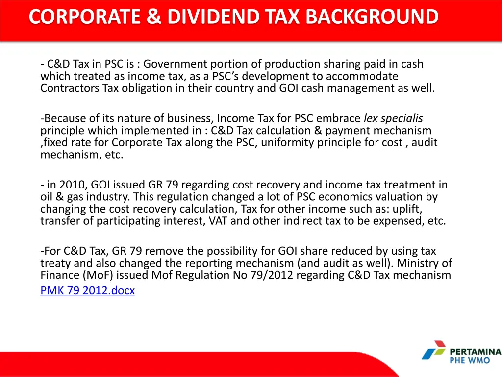 corporate dividend tax background