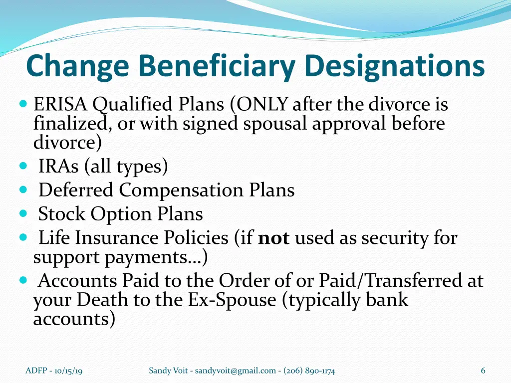 change beneficiary designations