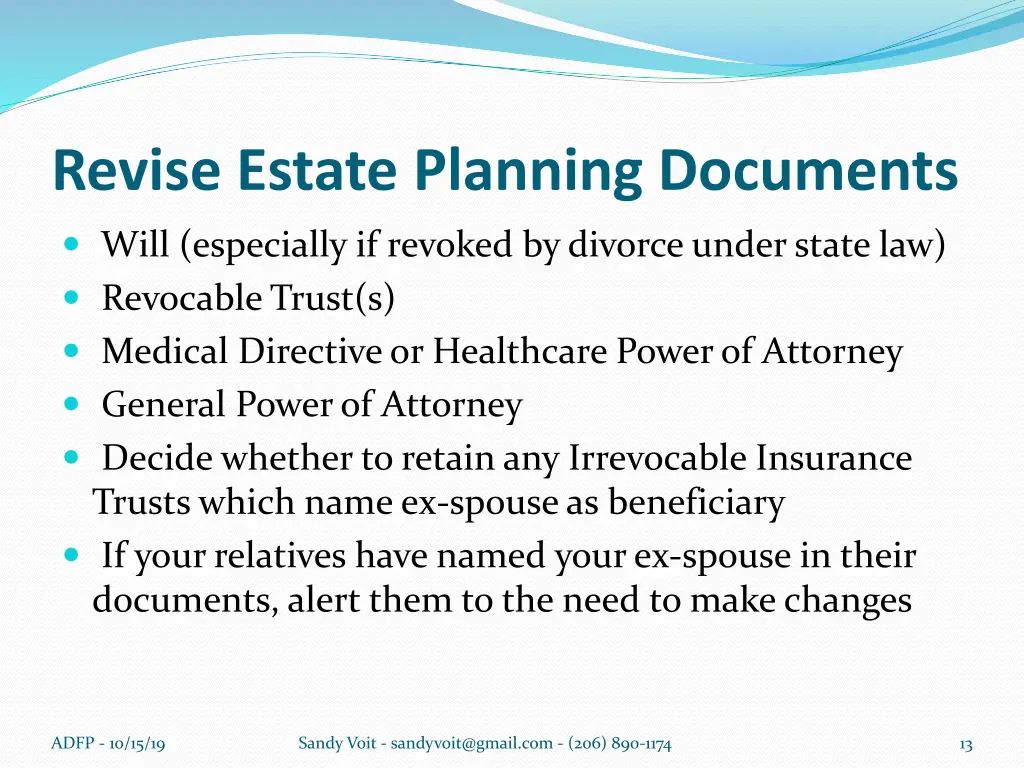 revise estate planning documents