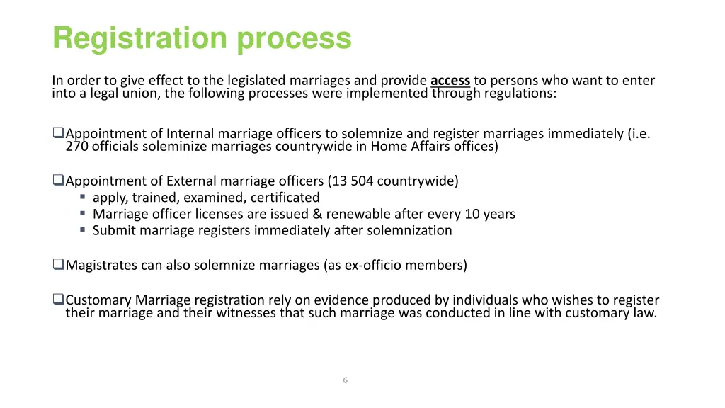 registration process