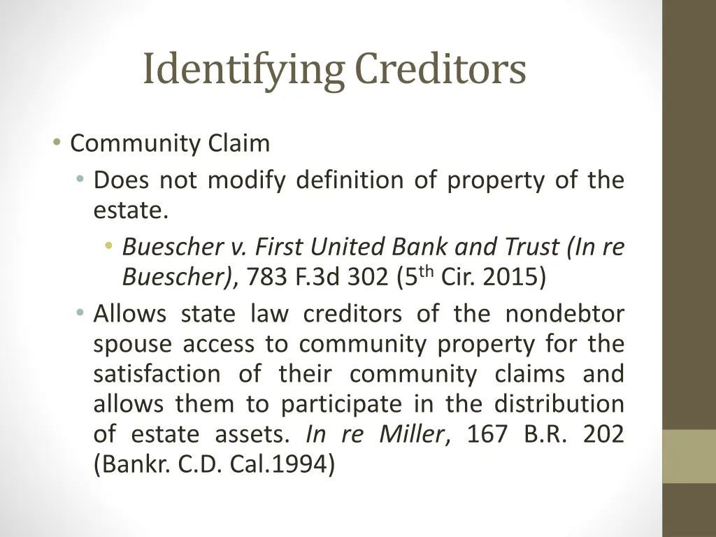 identifying creditors 1