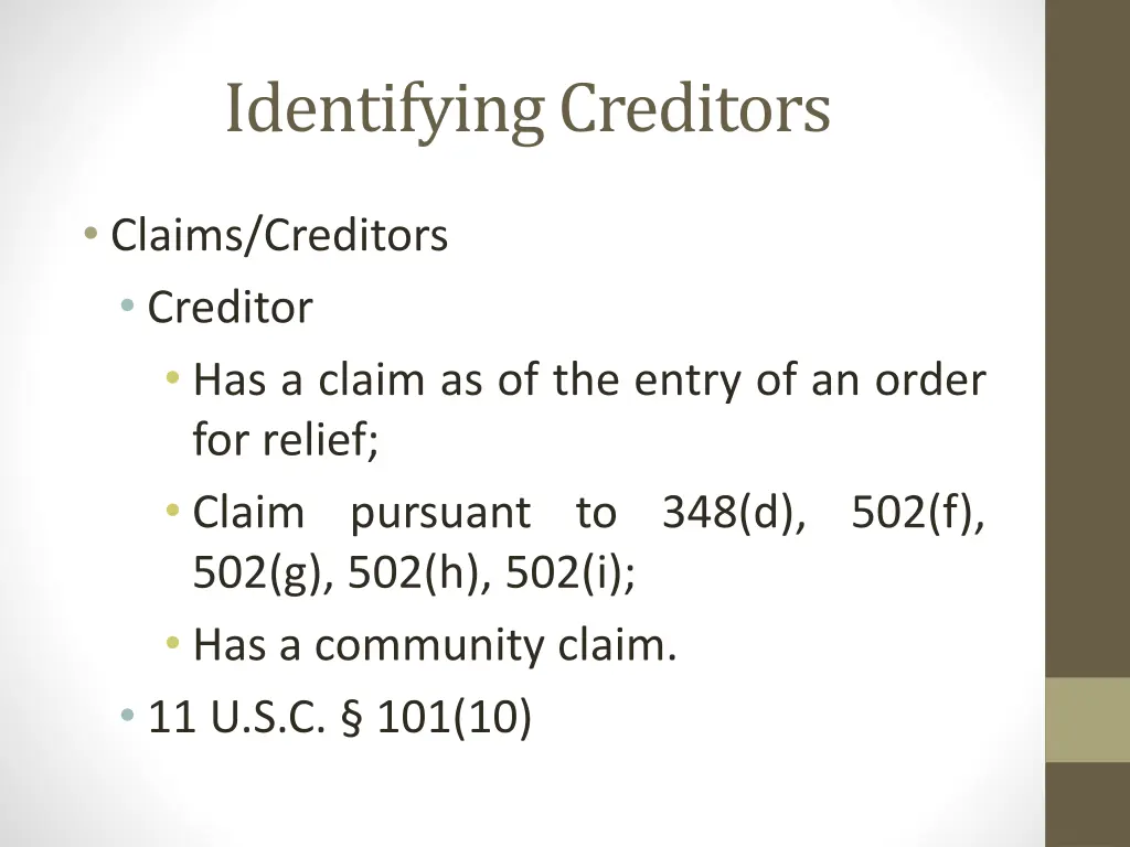 identifyingcreditors