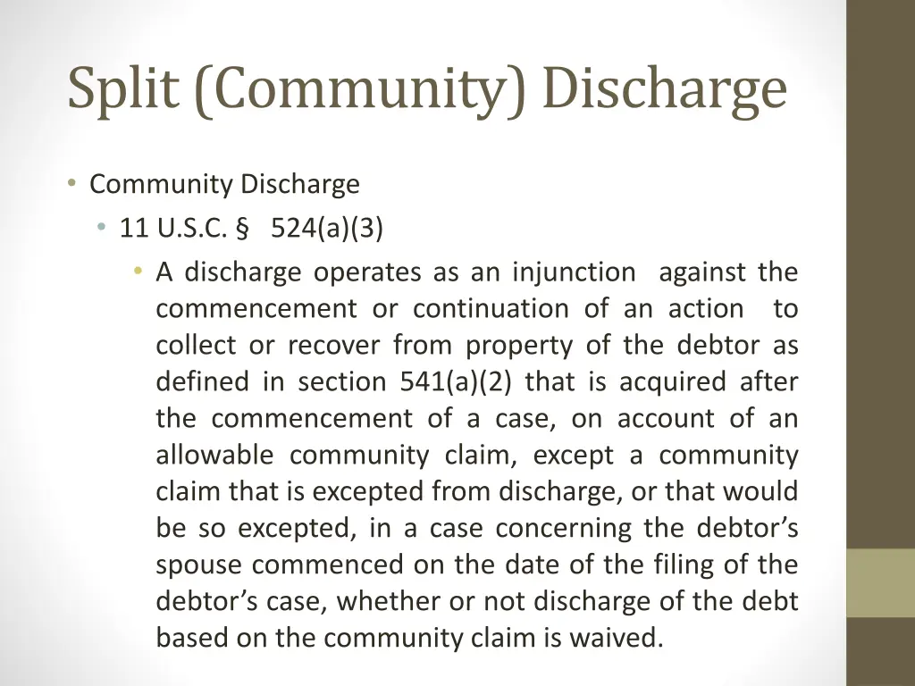 split community discharge