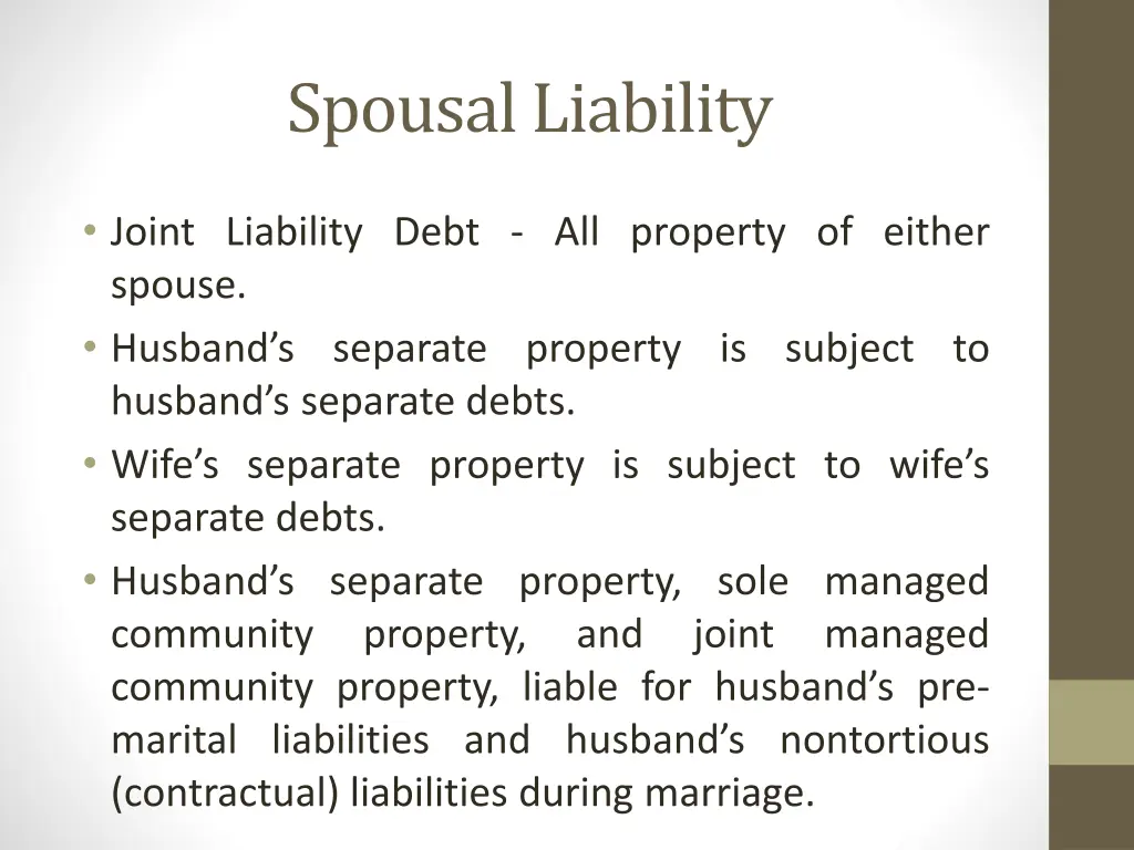 spousal liability