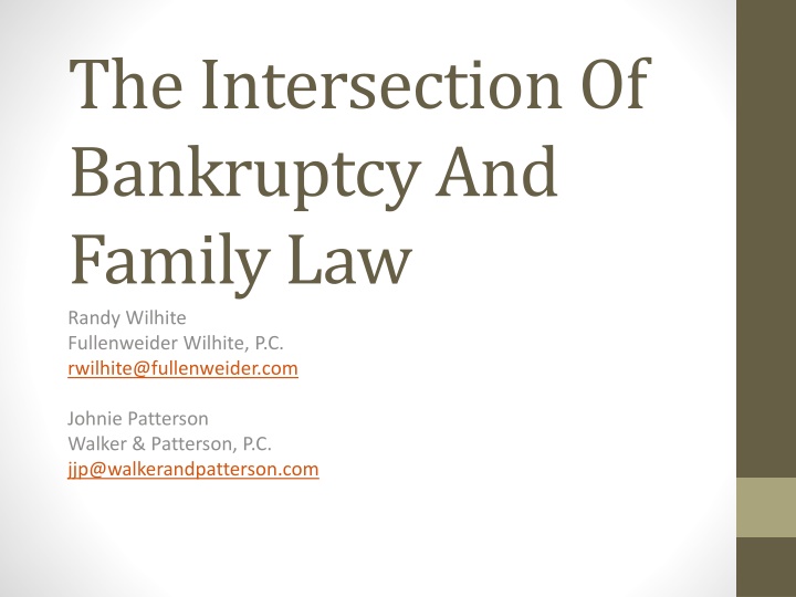 the intersection of bankruptcy and family