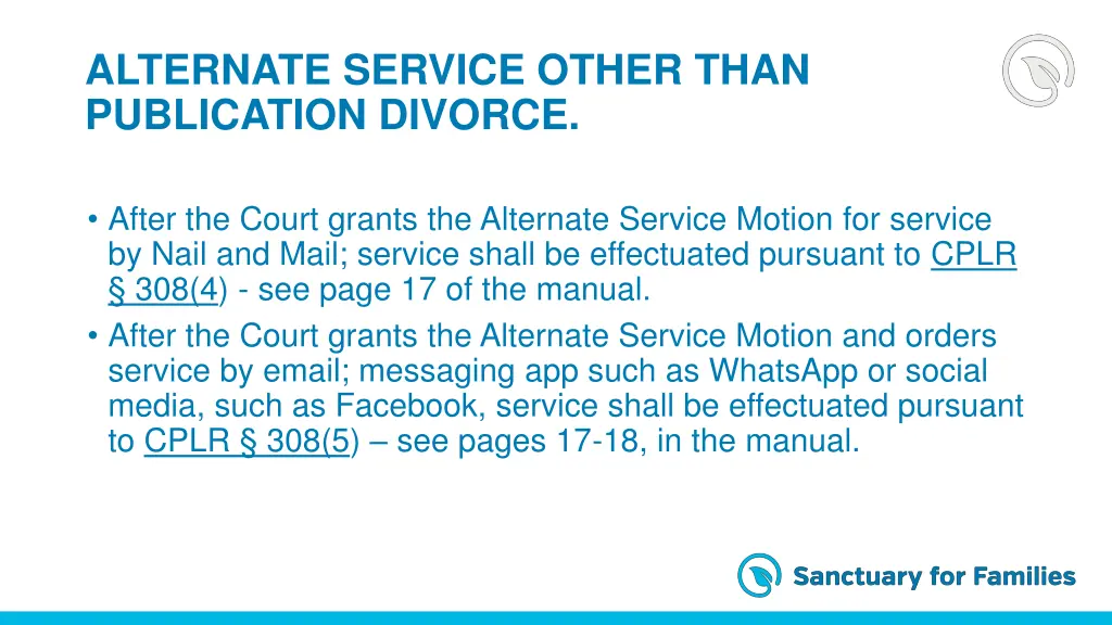 alternate service other than publication divorce