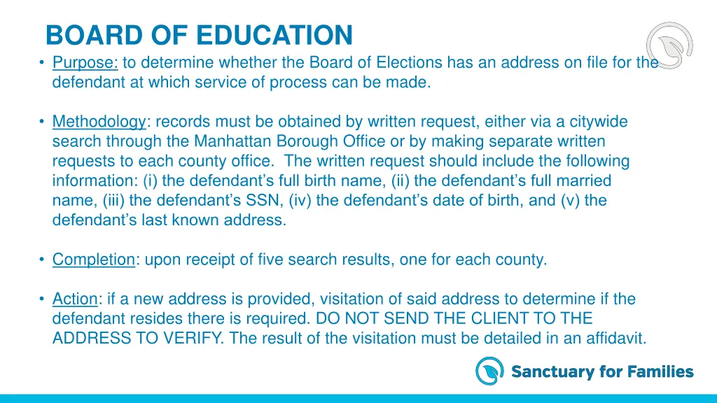 board of education purpose to determine whether