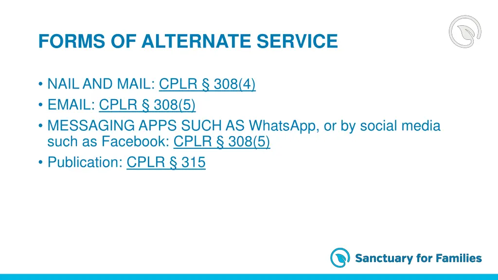 forms of alternate service