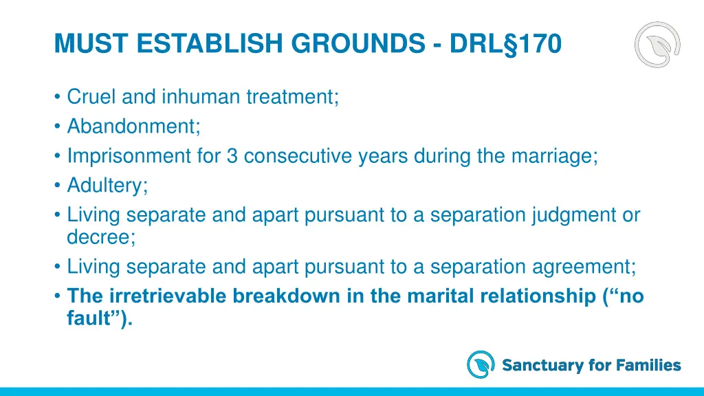 must establish grounds drl 170