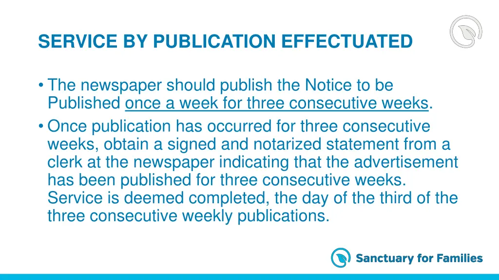 service by publication effectuated