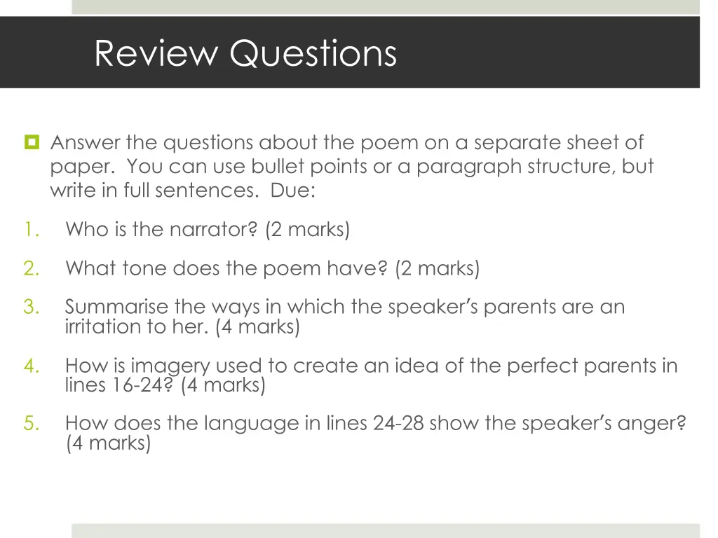 review questions