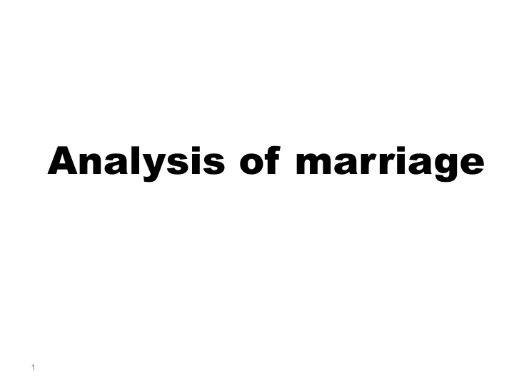 analysis of marriage