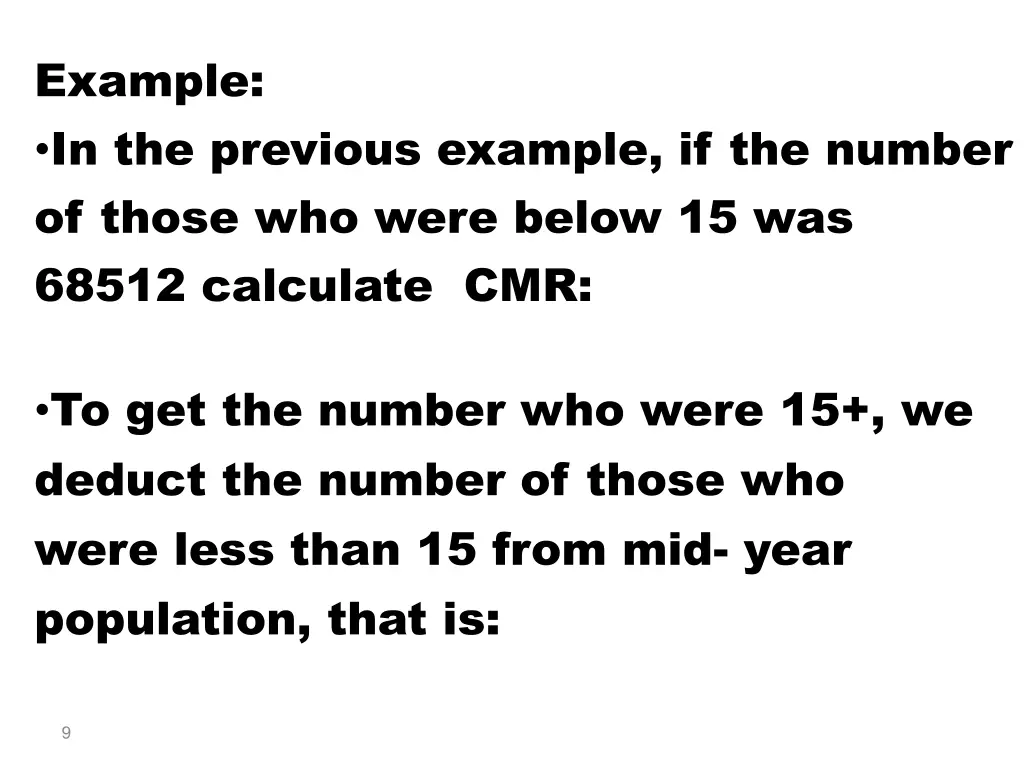 example in the previous example if the number