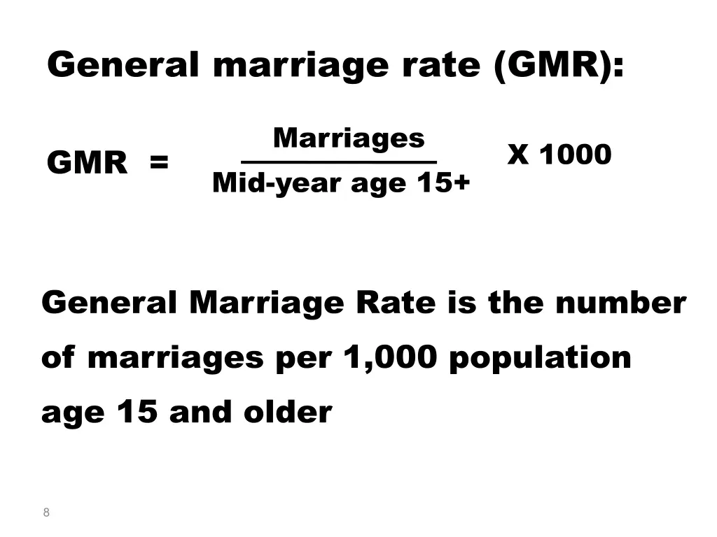 general marriage rate gmr