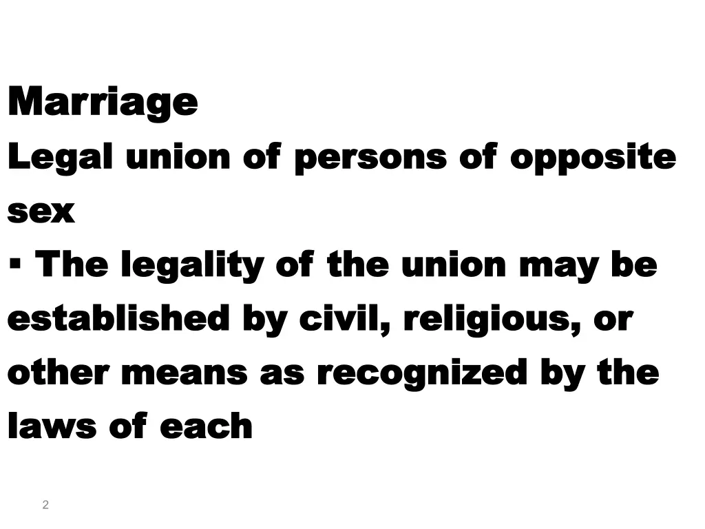 marriage marriage legal union of persons