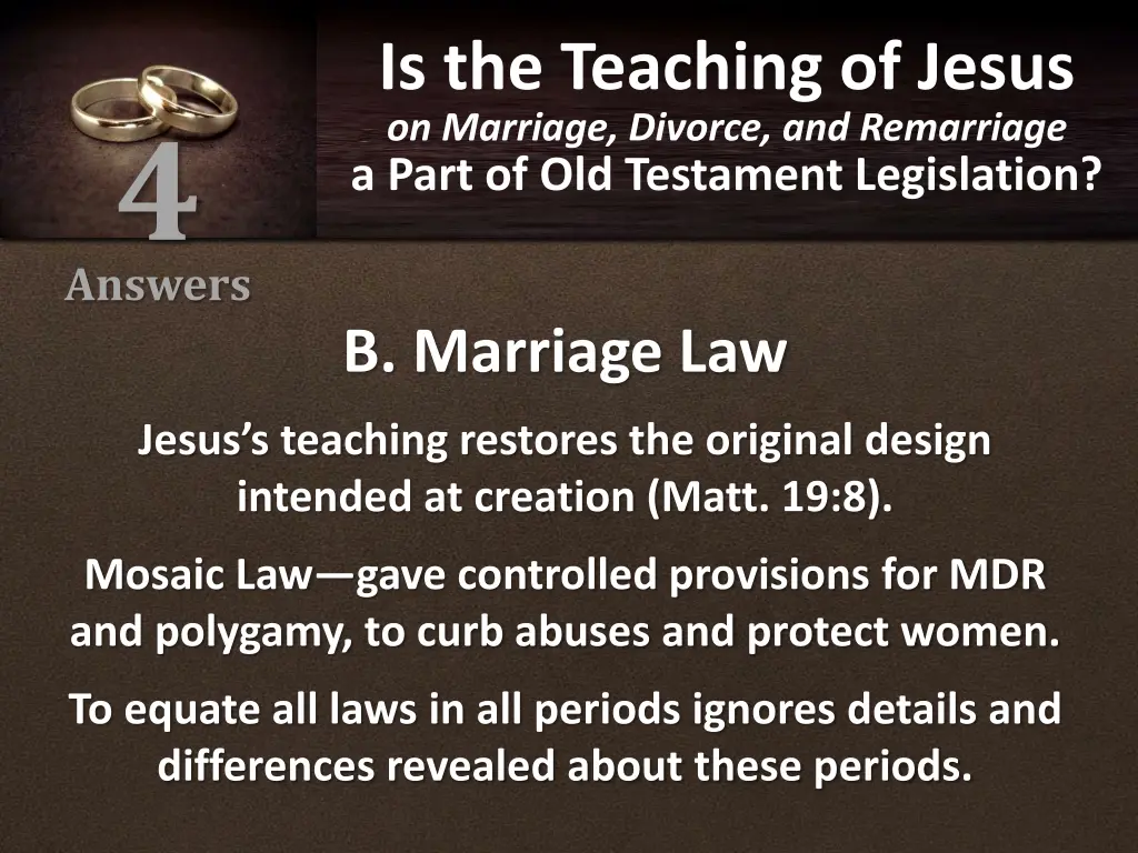 is the teaching of jesus on marriage divorce 18