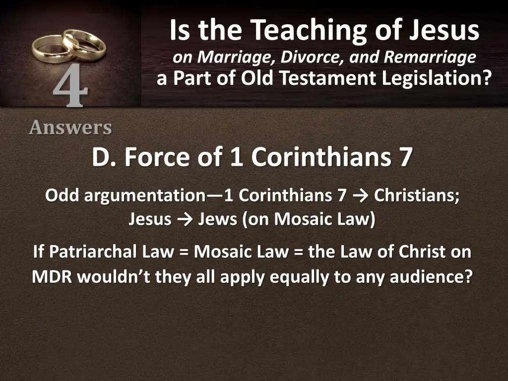 is the teaching of jesus on marriage divorce 26