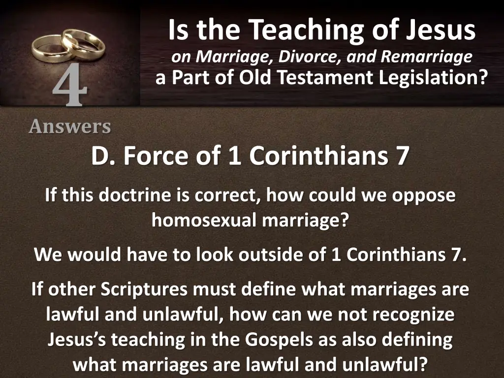 is the teaching of jesus on marriage divorce 33