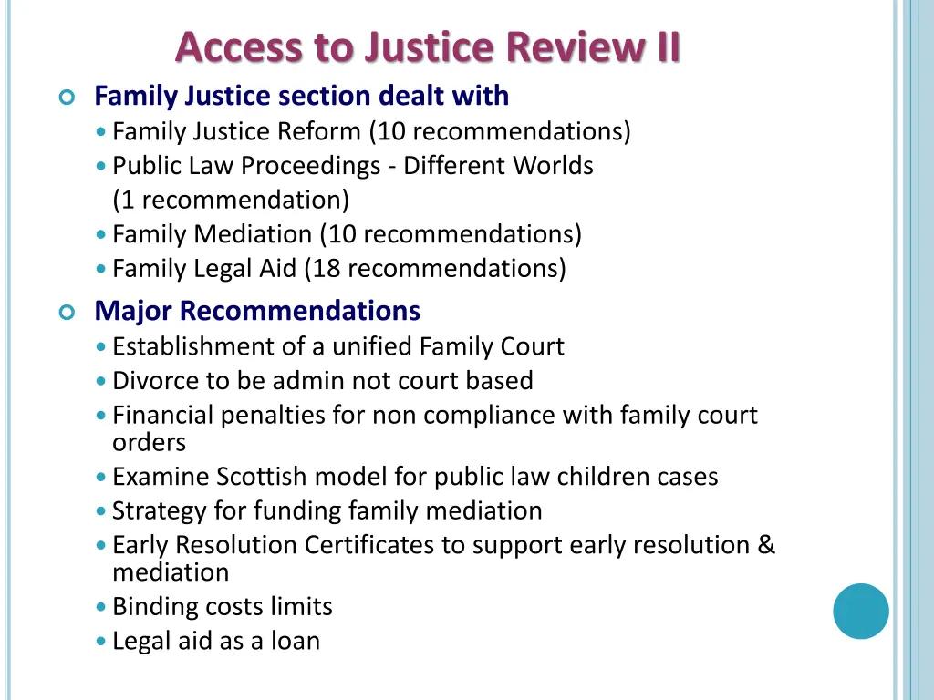 access to justice review ii family justice