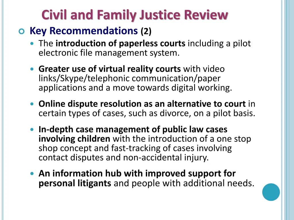 civil and family justice review 2