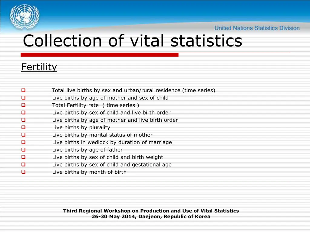 collection of vital statistics 1