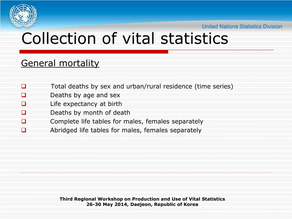 collection of vital statistics 2