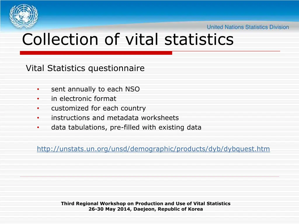 collection of vital statistics