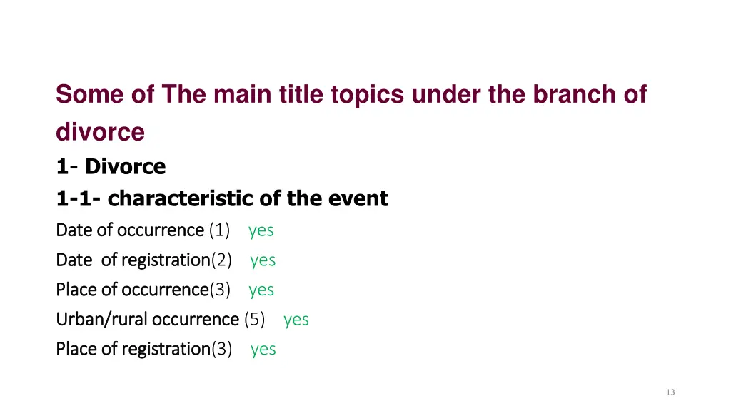 some of the main title topics under the branch 10