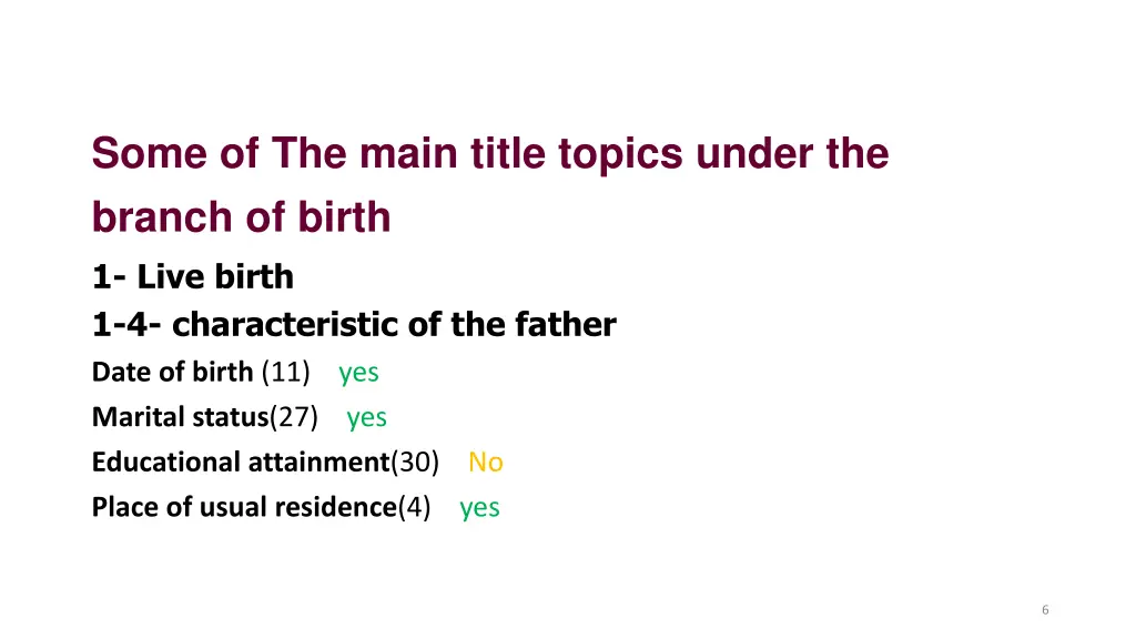 some of the main title topics under the branch 3