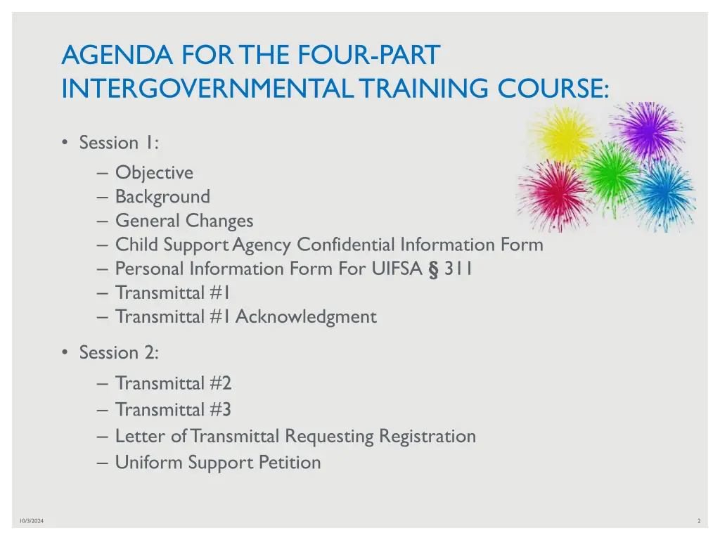 agenda for the four part intergovernmental