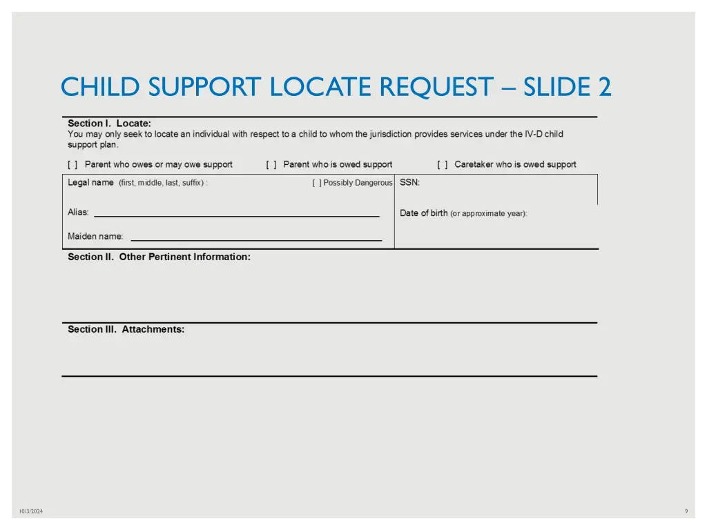 child support locate request slide 2