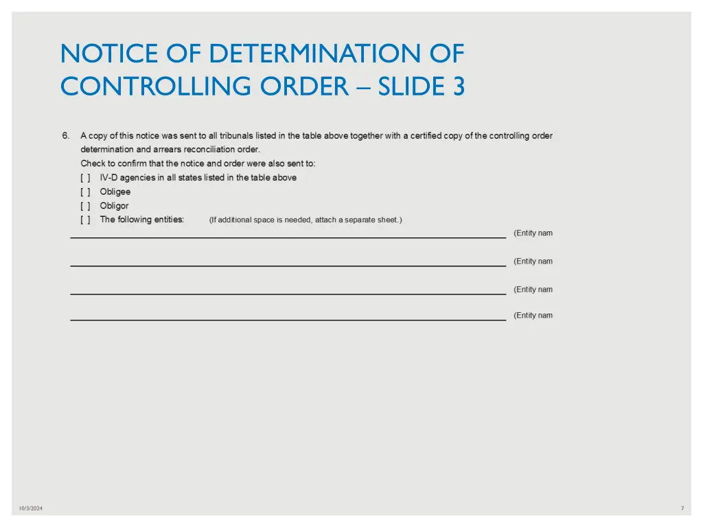 notice of determination of controlling order 2