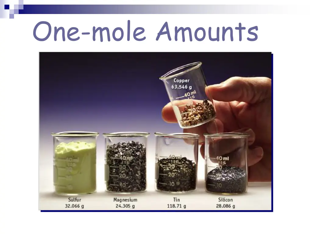 one mole amounts