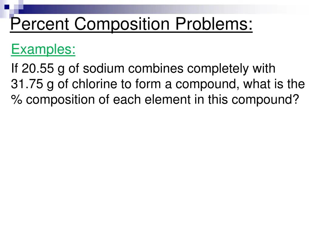 percent composition problems 2