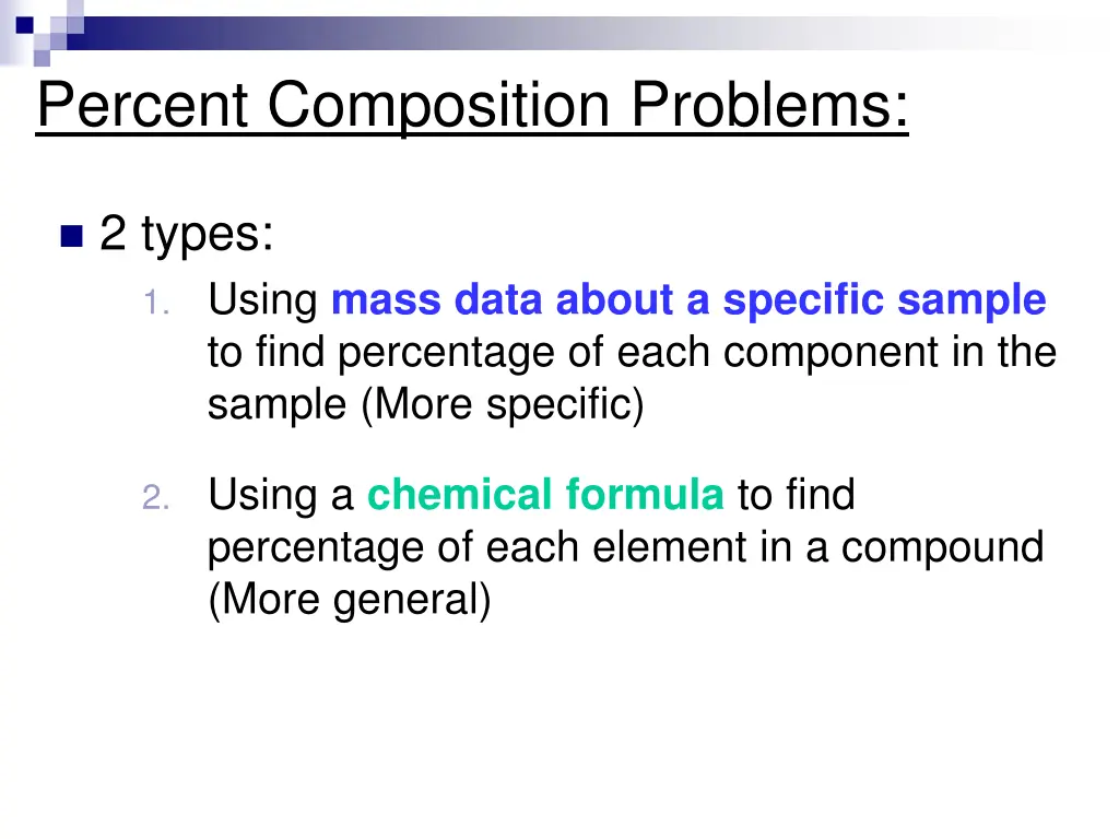 percent composition problems