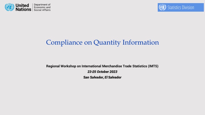 compliance on quantity information