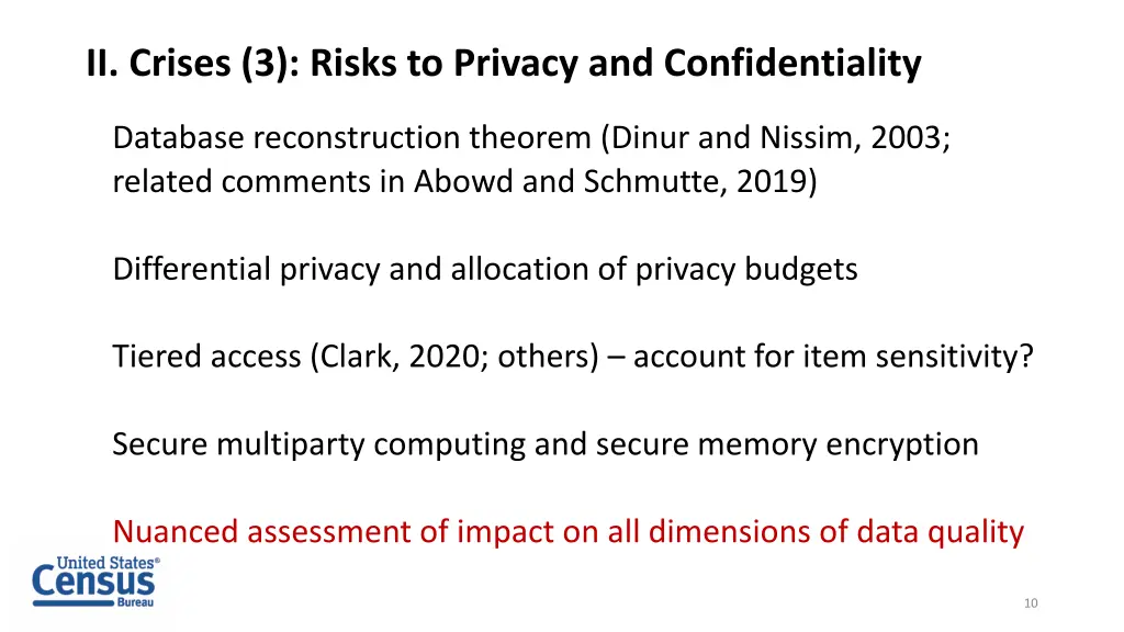 ii crises 3 risks to privacy and confidentiality