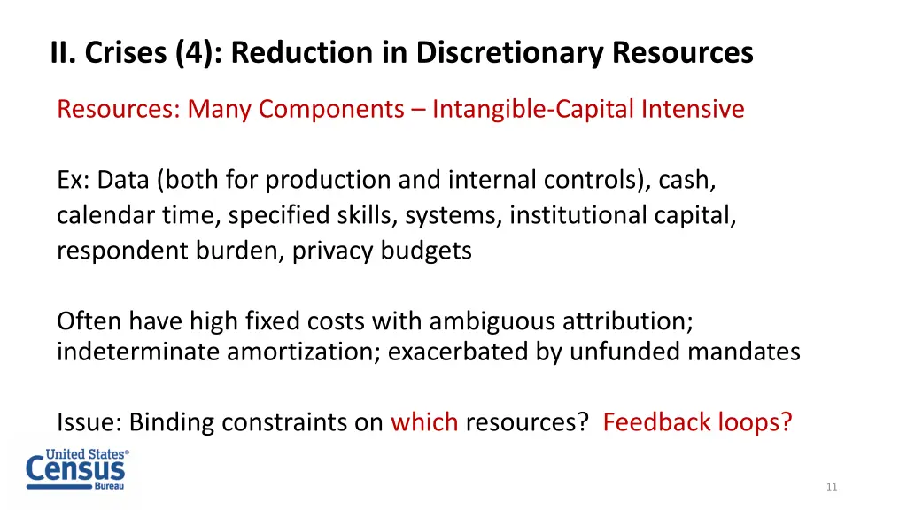 ii crises 4 reduction in discretionary resources