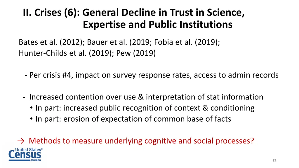 ii crises 6 general decline in trust in science