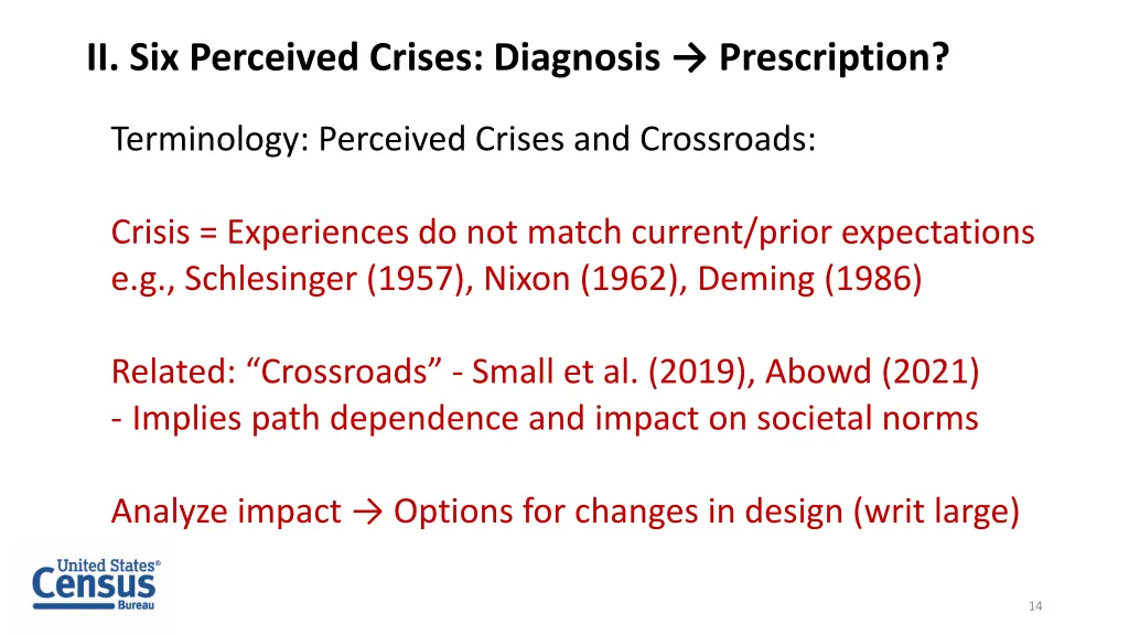 ii six perceived crises diagnosis prescription