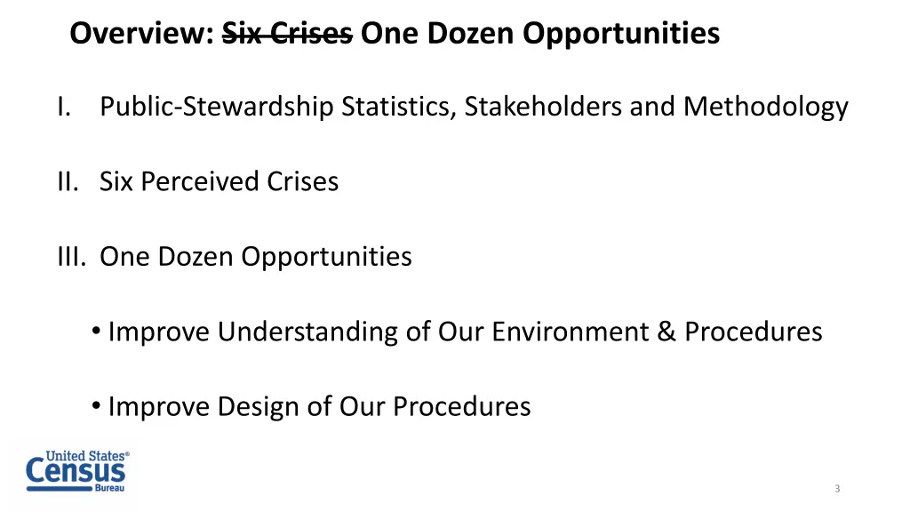 overview six crises one dozen opportunities