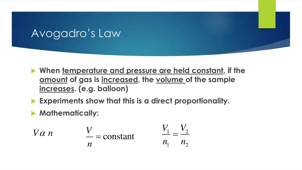 avogadro s law