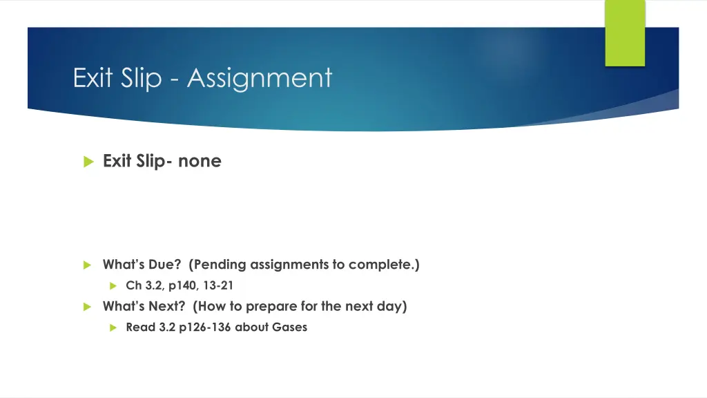 exit slip assignment