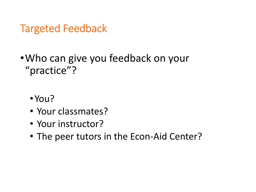 targeted feedback targeted feedback