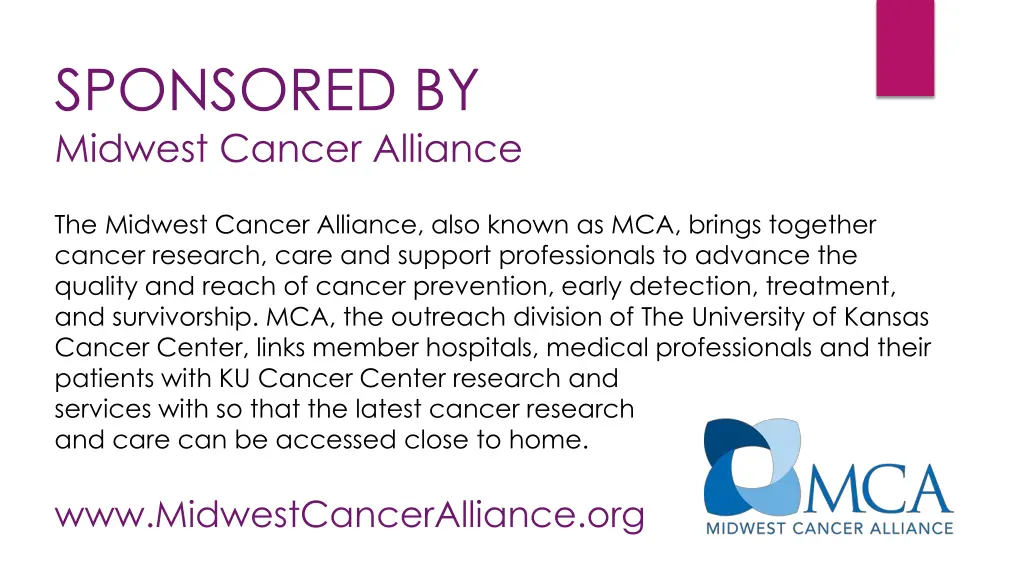 sponsored by midwest cancer alliance